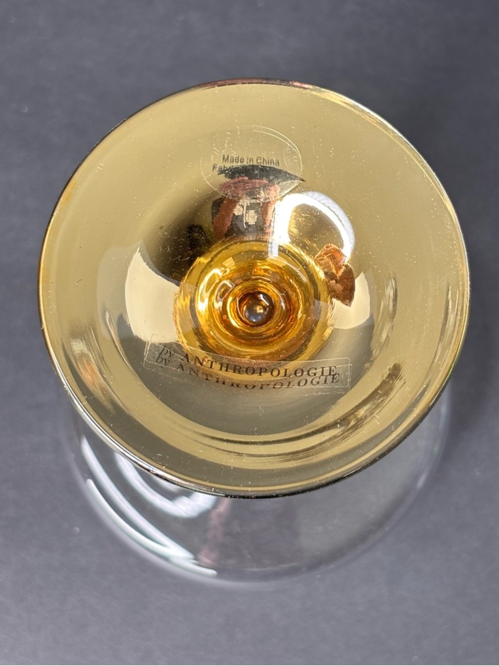 Anthropologie NIB 2 Pack Zaza Honey Luster Stemless Martini Glasses Iridescent - Picture 13 of 15